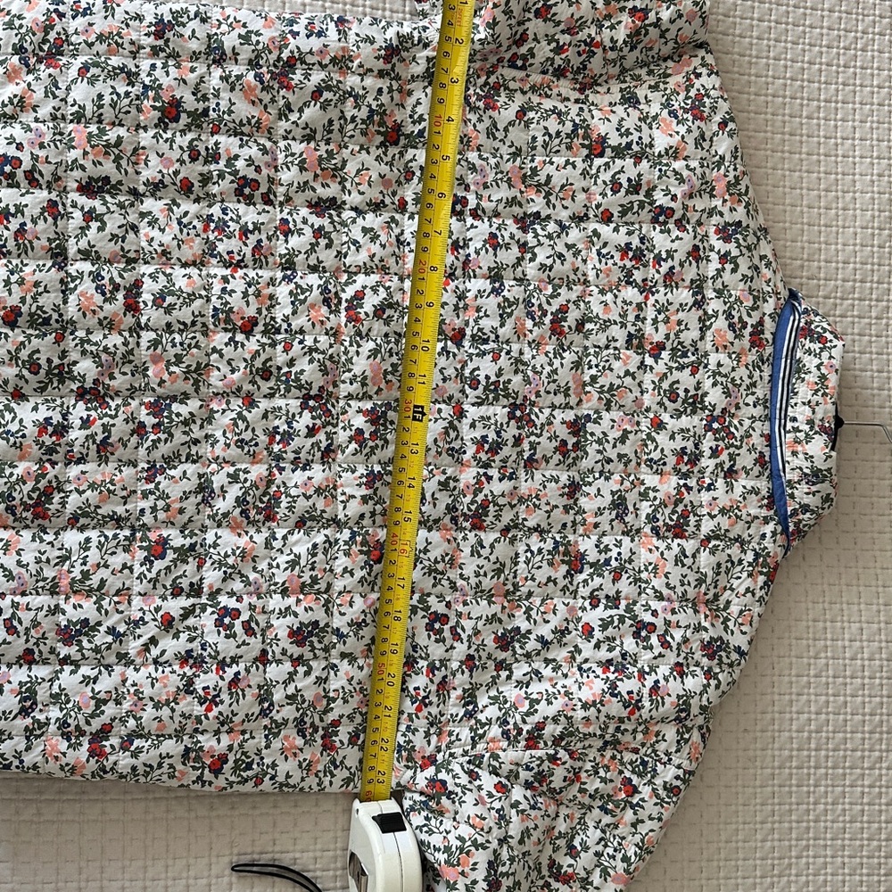Clare V Blue and White Striped  Floral Reversible Casual Jacket - Picture 5 of 10